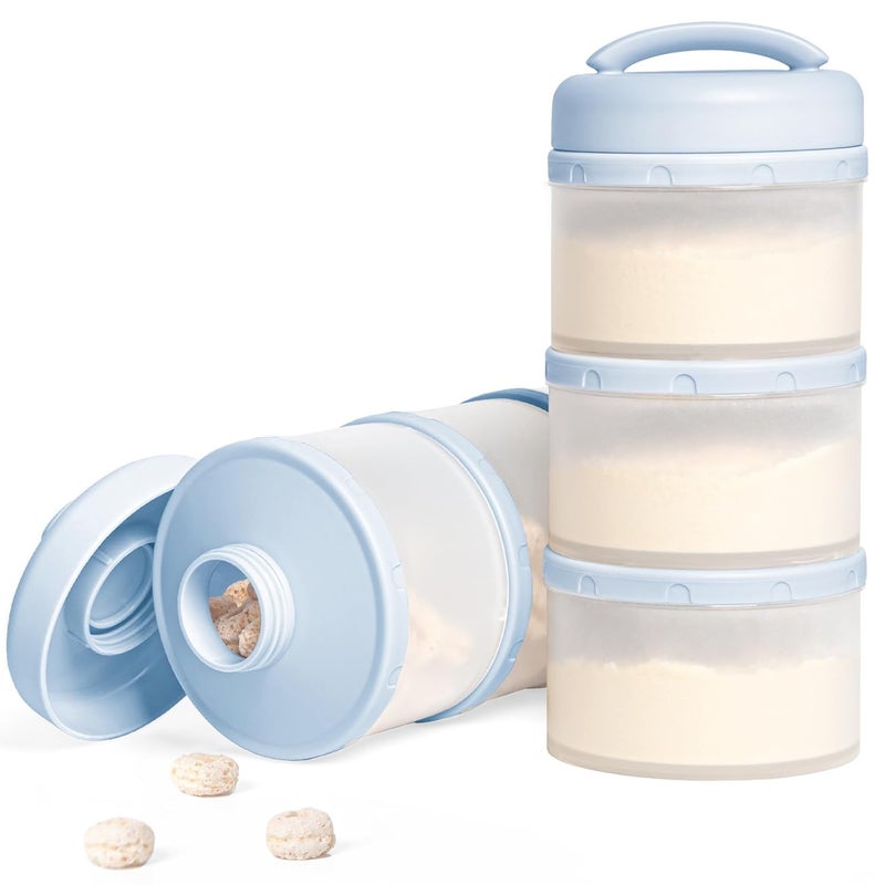 Termichy Stackable Formula Dispenser Portable Milk Powder Container, 2 Pack, Misty Blue - Image 1